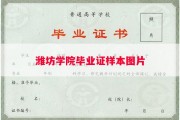 潍坊学院毕业证样本图片