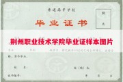 荆州职业技术学院毕业证样本图片