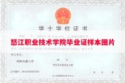 怒江职业技术学院毕业证样本图片