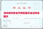 深圳城市职业学院历届毕业证样本图片