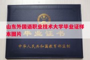 山东外国语职业技术大学毕业证样本图片