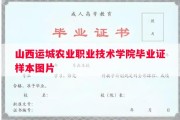 山西运城农业职业技术学院毕业证样本图片