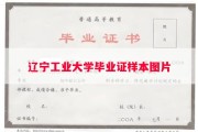 辽宁工业大学毕业证样本图片
