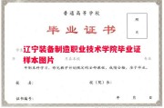 辽宁装备制造职业技术学院毕业证样本图片