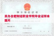 民办合肥财经职业学院毕业证样本图片
