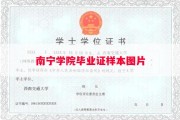 南宁学院毕业证样本图片