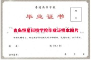 青岛恒星科技学院毕业证样本图片