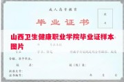 山西卫生健康职业学院毕业证样本图片