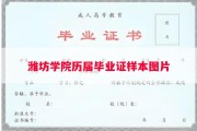 潍坊学院历届毕业证样本图片