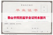 泰山学院历届毕业证样本图片