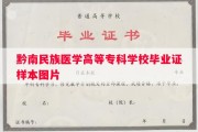 黔南民族医学高等专科学校毕业证样本图片