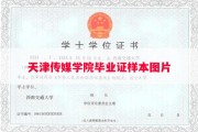 天津传媒学院毕业证样本图片