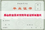 泰山职业技术学院毕业证样本图片