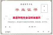 商洛学院毕业证样本图片