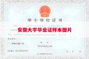 安徽大学毕业证样本图片