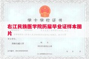 右江民族医学院历届毕业证样本图片