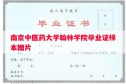 南京中医药大学翰林学院毕业证样本图片
