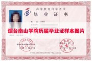 烟台南山学院历届毕业证样本图片