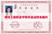 潍坊工商职业学院毕业证样本图片