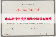 山东现代学院历届毕业证样本图片