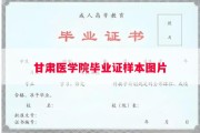 甘肃医学院毕业证样本图片