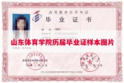 山东体育学院历届毕业证样本图片