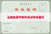 山西能源学院毕业证样本图片
