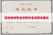 深圳城市职业学院毕业证样本图片