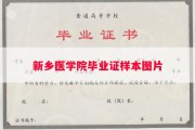 新乡医学院毕业证样本图片