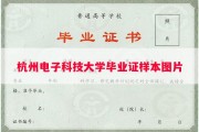 杭州电子科技大学毕业证样本图片