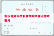 衡水健康科技职业学院毕业证样本图片