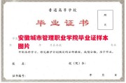 安徽城市管理职业学院毕业证样本图片