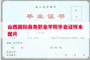 山西国际商务职业学院毕业证样本图片