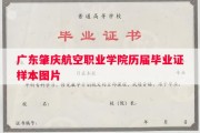 广东肇庆航空职业学院历届毕业证样本图片