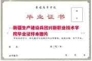 新疆生产建设兵团兴新职业技术学院毕业证样本图片