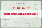 菏泽医学专科学校毕业证样本图片