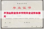 平顶山职业技术学院毕业证样本图片