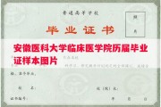 安徽医科大学临床医学院历届毕业证样本图片