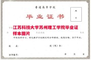 江苏科技大学苏州理工学院毕业证样本图片