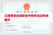 江西泰豪动漫职业学院毕业证样本图片