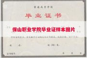保山职业学院毕业证样本图片