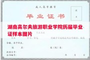 湖南高尔夫旅游职业学院历届毕业证样本图片