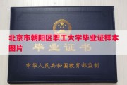 北京市朝阳区职工大学毕业证样本图片
