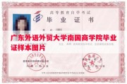 广东外语外贸大学南国商学院毕业证样本图片