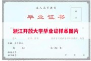 浙江开放大学毕业证样本图片