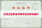 北京卫生职业学院毕业证样本图片
