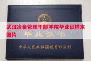 武汉冶金管理干部学院毕业证样本图片
