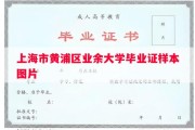 上海市黄浦区业余大学毕业证样本图片