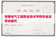 安徽电气工程职业技术学院毕业证样本图片