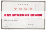 湖南外贸职业学院毕业证样本图片